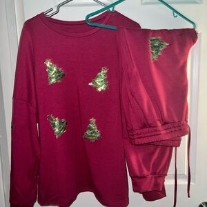 Burgundy/Fuschia Christmas Tree set